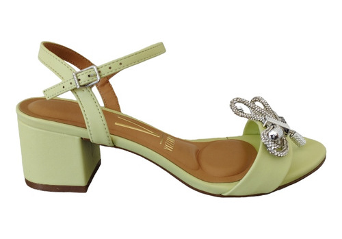 Sandalias Vizzano Taco Medio 5cm Verde Agua Detalle Moño 