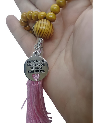 Imagem 5 de 6 de Japamala 108 Contas De Madeira E 3 Quartzo Rosa Ho Oponopono