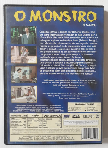 Dvd O Monstro (1994) - Roberto Benigni - Ótimo Estado (Usado)
