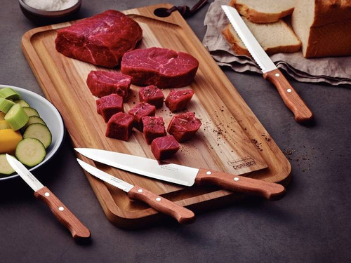 Cuchillo Tramontina Dynamic Chef con hoja de acero inoxidable color madera