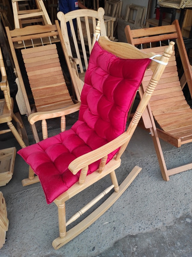Imagen 6 de 7 de Silla Mecedora De Madera Terraza Jardin Playa