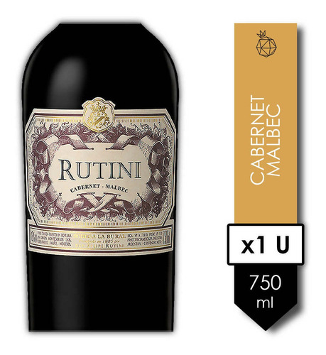 Imagen 2 de 10 de Rutini Cabernet Malbec . Vino . 750ml - Tomate Algo® -
