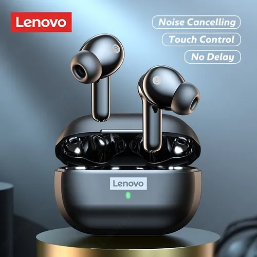 Lenovo-auriculares inalámbricos LP40, dispositivo de audio TWS, con Control  táctil, HD, resistente al agua