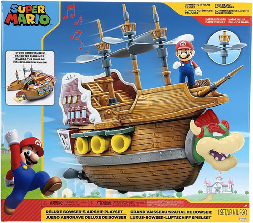 Playset Super Mario Juego Aeronave Deluxe De Bowser