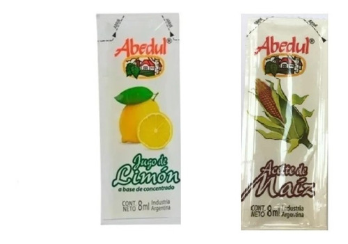 Aceite De Maíz X2 Vinagre X2 Sal X2 Cajas Sobres Pouch