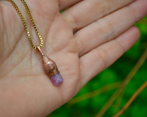Imagen 2 de 6 de Collar Turmalina Rosa, Piedra De Alegria, Amor Y Proteccion