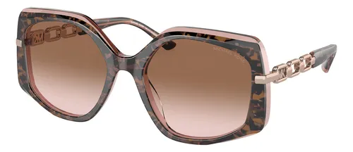 Óculos De Sol - Michael Kors - Cheyenne - Mk2177 325113 56 Armação Tartaruga-rosa Haste Tartaruga-rosa Lente Degradê Rosa/marrom Desenho Irregular