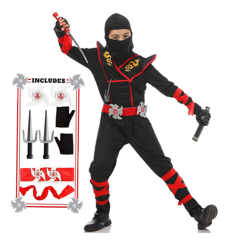 Disfraz Ninja Con Accesorios Talla 4-5 Años