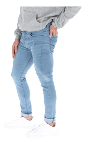 Jeans Pantalones Para Hombre Moda Skinny Claros Stretch