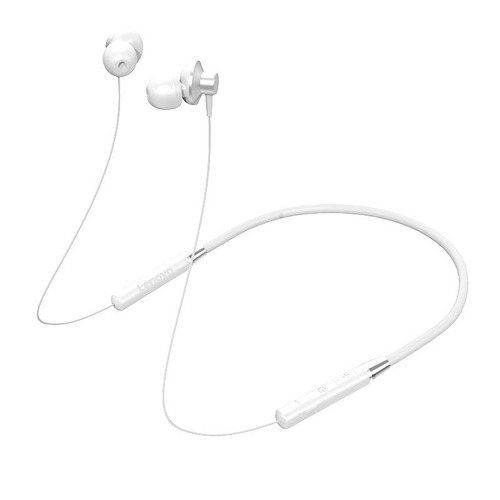 Fone de ouvido in-ear sem fio Lenovo Bluetooth HE05 branco com luz LED