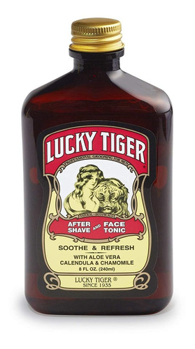 Lucky Tiger Después Afeitado Y Face Tonic  8 Oz