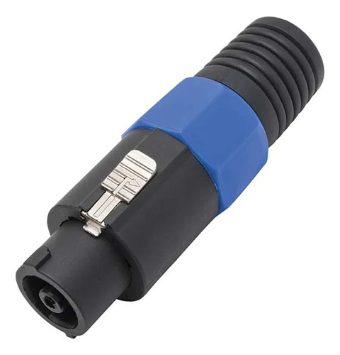 Conector Plug Speakon 4 Polos Macho Azul Storm Profissional