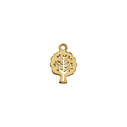 Arbol De La Vida Con Cadena En Chapa De Oro 22k