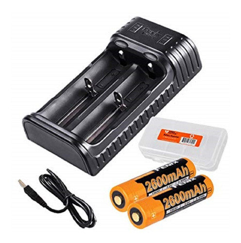 Cargador Fenix Are-x2 Usb + 2 Bater.s 18650 Arb-l18 2600mah.