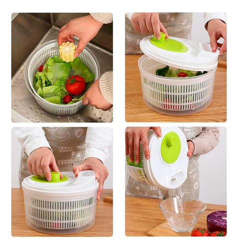 Lavadora De Verduras Manual Rotativa For Ensaladas Secas Y