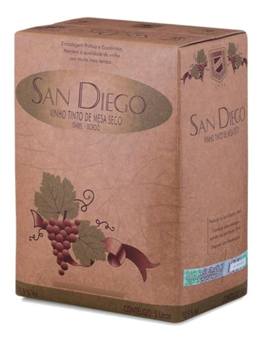 Vinho Tinto Seco San Diego Bag-in-box 5l Brasileiro
