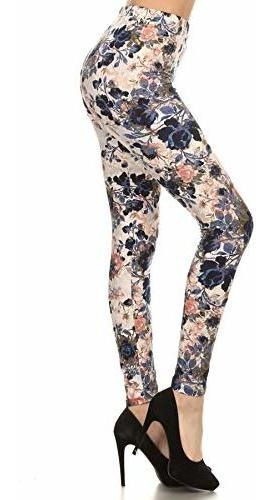 Leggings Depot De Alta Cintura Floral Amp; Espacio De S936f