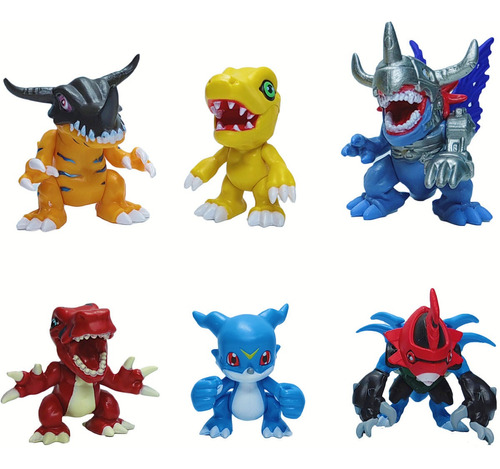 Figura Digimon Set X6 Agumon Greymon Metalgreymon Paildramon