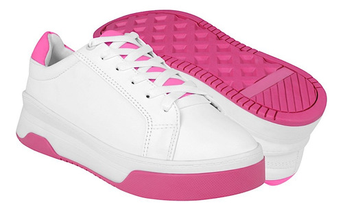 Tenis Casuales Dama Stylo 9306 Simipiel Blanco