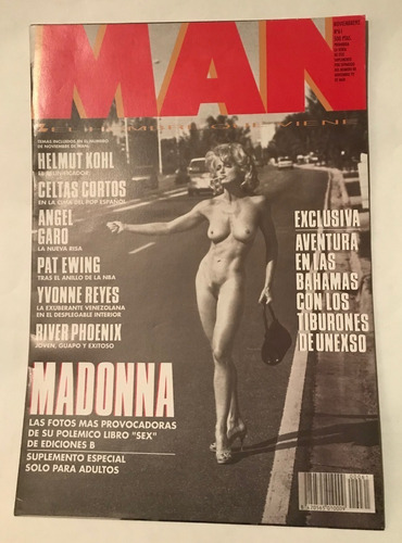 Suplemento Revista Man. Madonna. Desnudos Libro Sex. Import 