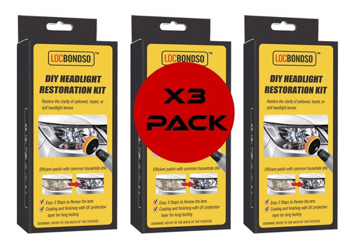 Pack X3 Kit Repara Optico Pulidor De Foco Principales - Wx