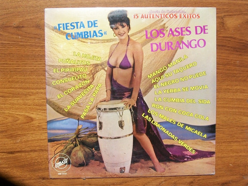 Los Ases De Durango. Fiesta De Cumbias. Disco Lp Cbs 1986