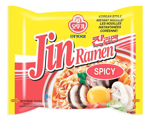Ottogi Jin Ramen Coreano Spicy Ottogi 4 Pzas 480g Picante