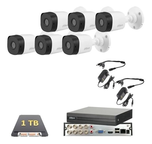 Kit Video Vigilancia Dahua 6 Cámaras 1080p 1 Tb Sin Cables