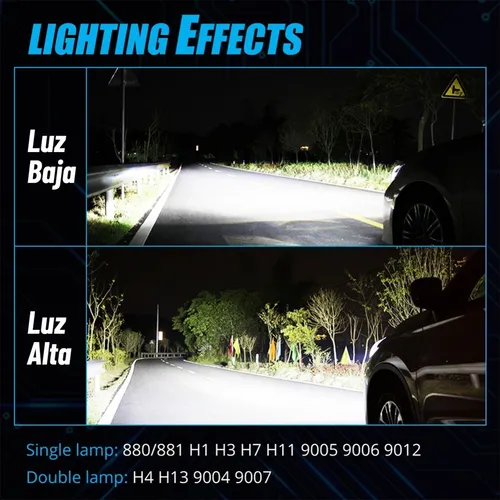Kit De Faros Led Auto 16000lm 120w Para Dodge Csp Chips