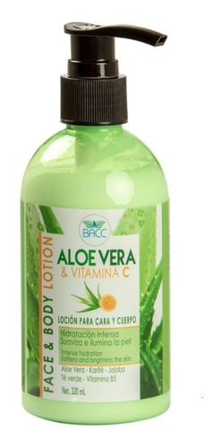 Loción Aloe & Vitamina C B5 Bacc Hidrata Cuerpo Cara × 320ml