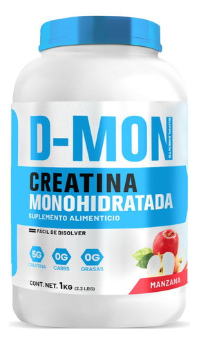 Suplemento Creatina Monohidratada D-mon 1 Kg 200 Servicios Sabor Manzana