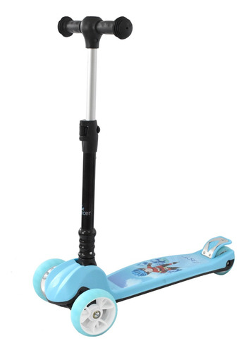 Scooter Infantil Plegable De Aluminio Hasta 100kg Celeste