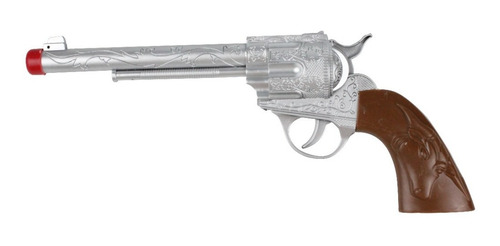 Revolver Cowboy Juguete Pistola Arma Plateada Vaquero 