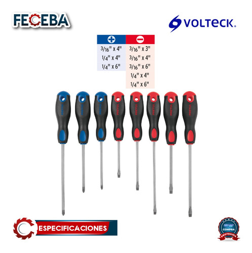 Juego/desarmadores ,8 Pzas, Mango Comfort Grip, Pretul 20219