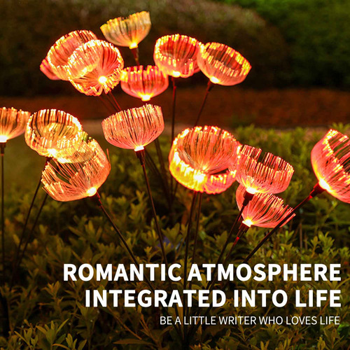 Lámpara Solar De Fibra Con Medusas, Lámpara Exterior Led, Lá