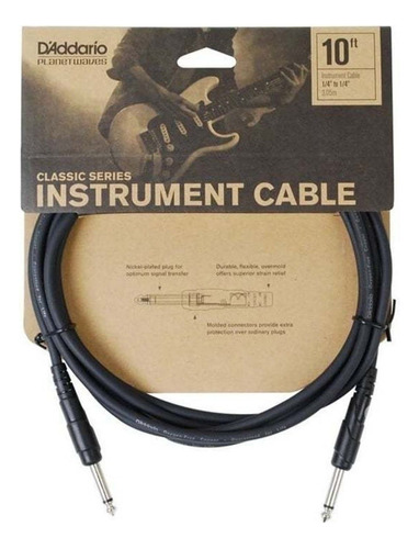 Planet Waves Classic Series Cable Plug 3 Metros Pw-cgt-10