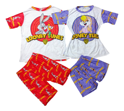 Duo De Pijama Sublimada Playera Y Short Bugs Y Lola
