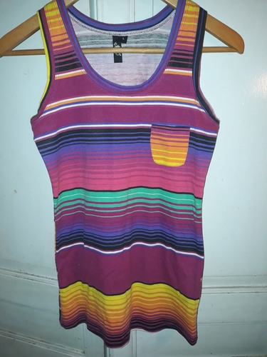 Musculosa A Rayas Multicolor Para Dama Talle M