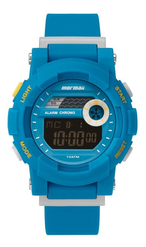 Relógio Mormaii Masculino Nxt Azul - Mo9081ac/8a Bisel Preto Fundo Preto