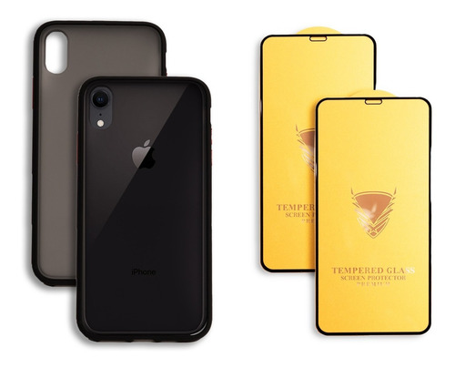 Funda Case Uso Rudo Para iPhone +2 Micas Protectoras Premium