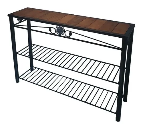 comprar Mesa Tv Led 120x30x80cm Hierro Madera Deck Rustico Forjado