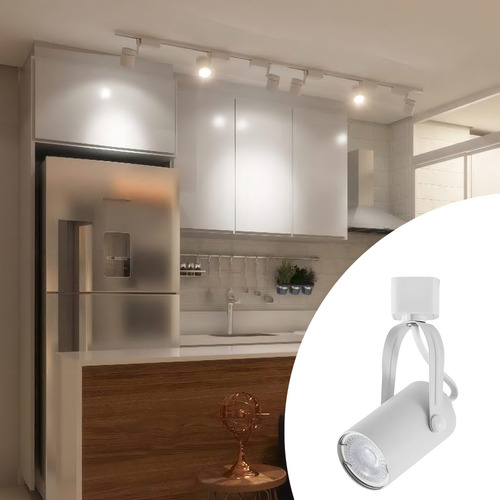 Spot para trilho dicroica branco lille Gu10 127/220v Megalux