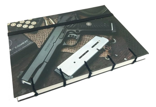 Caderno Colt 1911 Segunda Guerra Sketchbook Desenho A5 140g