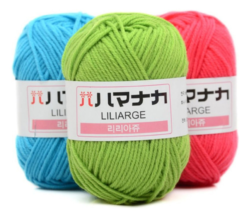 3 Peças De Fio De Algodão De Leite, Crochê Manual, Fio De Al