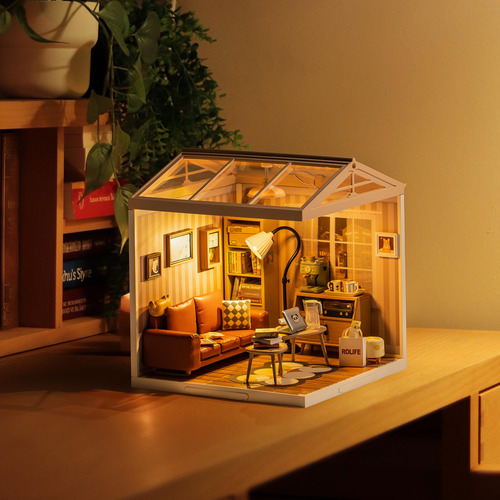 Kit De Casa En Miniatura Bricolaje Con Luz Led Accesorios