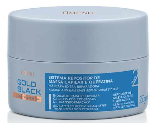 Amend - Repositor De Massa Capilar Queratina Gold Black 250g