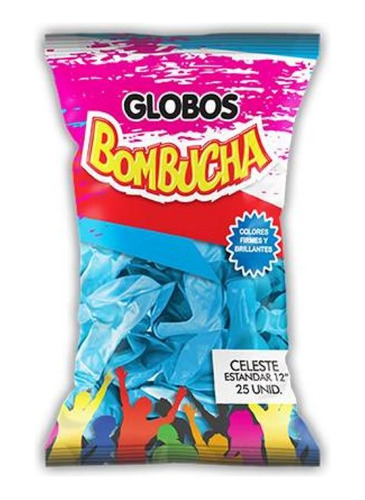 Globos Bombucha Standard 12 X 25 Un. Celeste