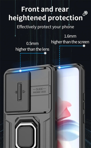 Capa Capinha Antiimpacto Anel Preta - Oppo Reno 11f 5g