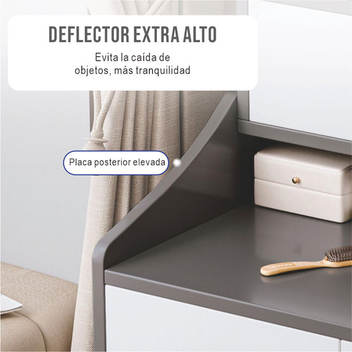 Tocador Blanco Minimalista Con Espejo Y Luces Vanity