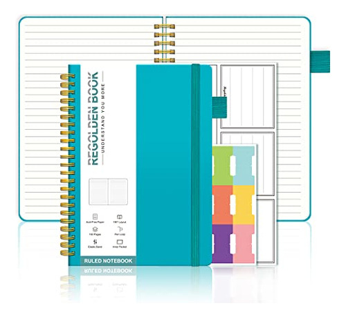 A5 Spiral Ruled Notebook Hardcover For Note Taking, Thi...